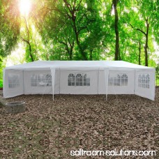 Zimtown 10'x30' Canopy Tent Outdoor White Sun Shelters Houses Gazebos with 5 Removable Sides Sidewalls for BBQ Carport